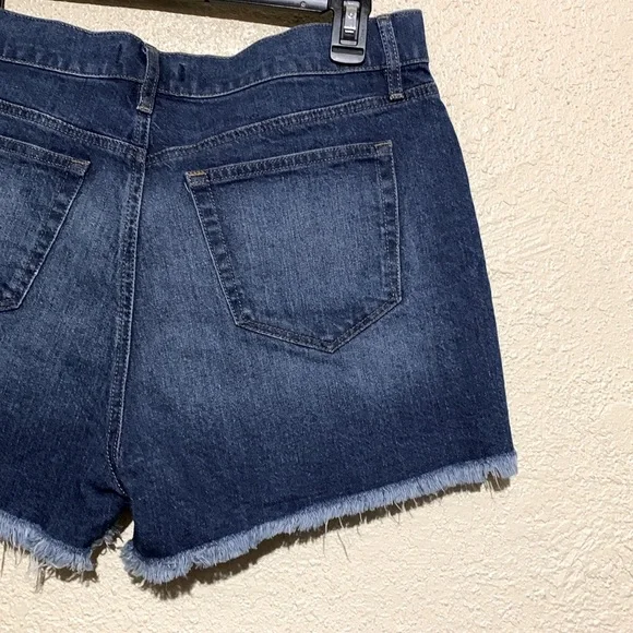 LOFT Jeans Shorts 8 Blue 5-Pocket Fringe Cotton Elastane - Picture 13 of 16